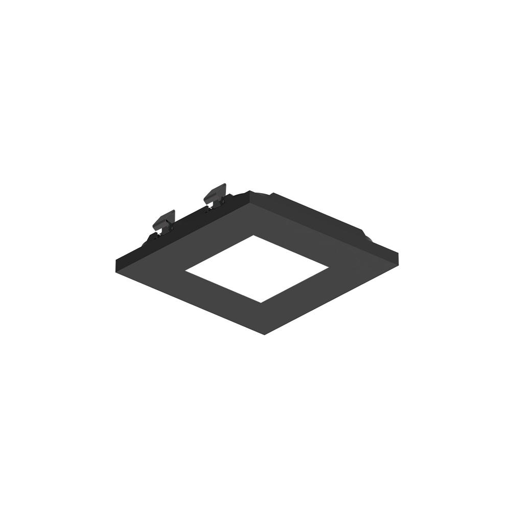 3" Apollo Square Flangeless Pinhole Trim with Frosted Lens, Black Finish