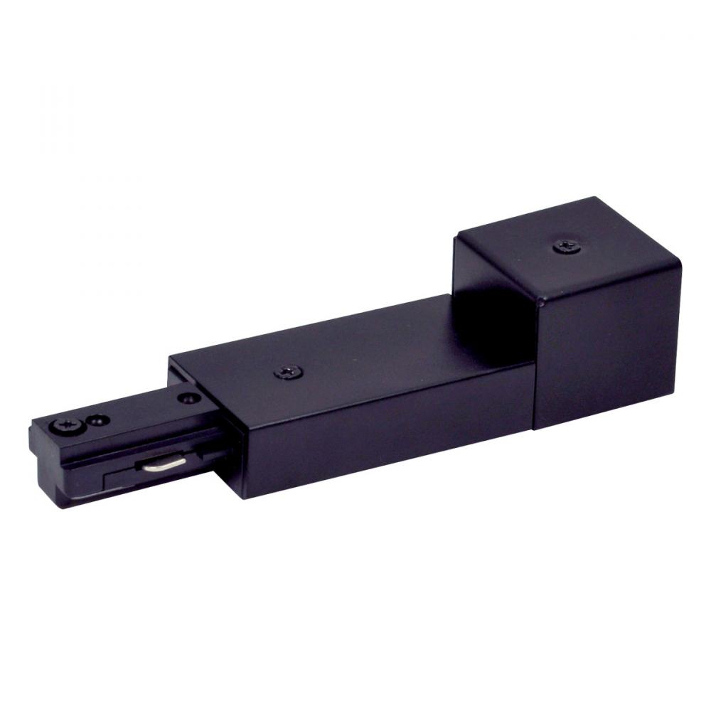 Live End Conduit Feed for One-Circuit Track (Left Polarity), Black Finish