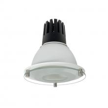 Nora NC3-68L435NMPW - 6" Sapphire III Round Deco Glass Reflector, 3500lm, 3500K, Narrow Flood Optic, Matte Powder