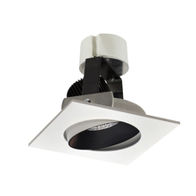 Nora NIR-4SC40XBW/10 - 4" Iolite LED Square Adjustable Cone Retrofit, 1000lm / 12W, 4000K, Black Reflector / White