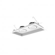 Nora NMRT3-2RL530FWW - Two-Head Flanged LED Multiple Lighting Trim, 3500lm per Head w/ Flood Optic, 3000K, Regressed White