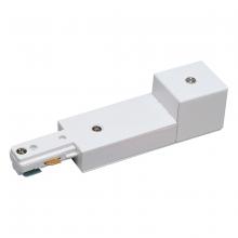 Nora NT-2328W/L - Live End Conduit Feed for Two-Circuit Track (Left Polarity), White Finish