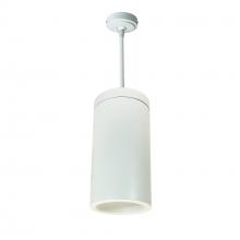 Nora NYLS3-6P1L440NP01WWW - 6" Sapphire III Pendant Mount White Cylinder, Matte Powder White Reflector/Matte Powder White