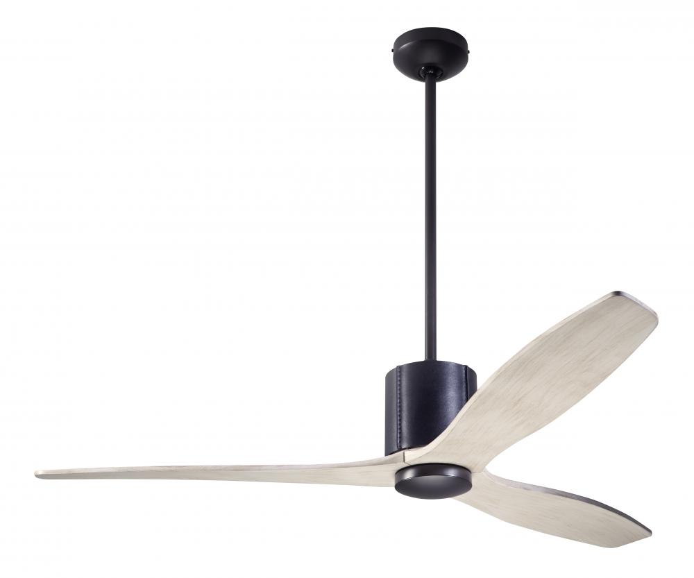 LeatherLuxe DC Fan; Dark Bronze Finish with Black Leather; 54" Whitewash Blades; No Light