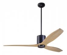 Modern Fan Co. LLX-DBBK-54-MP-NL-WC - LeatherLuxe DC Fan; Dark Bronze Finish with Black Leather; 54" Maple Blades; No Light