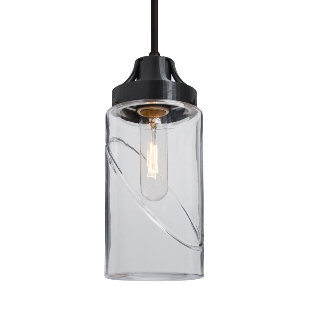 Besa, Blink Cord Pendant, Clear, Black Finish, 1x4W LED Filament