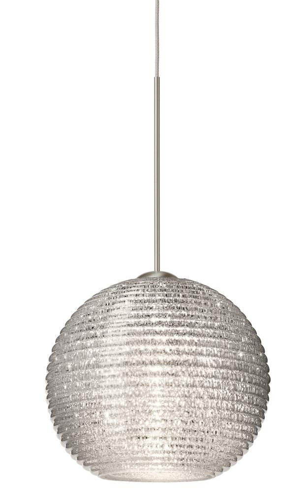 Besa Pendant Kristall 6 Satin Nickel Glitter 1xMAX GY6.35 Base