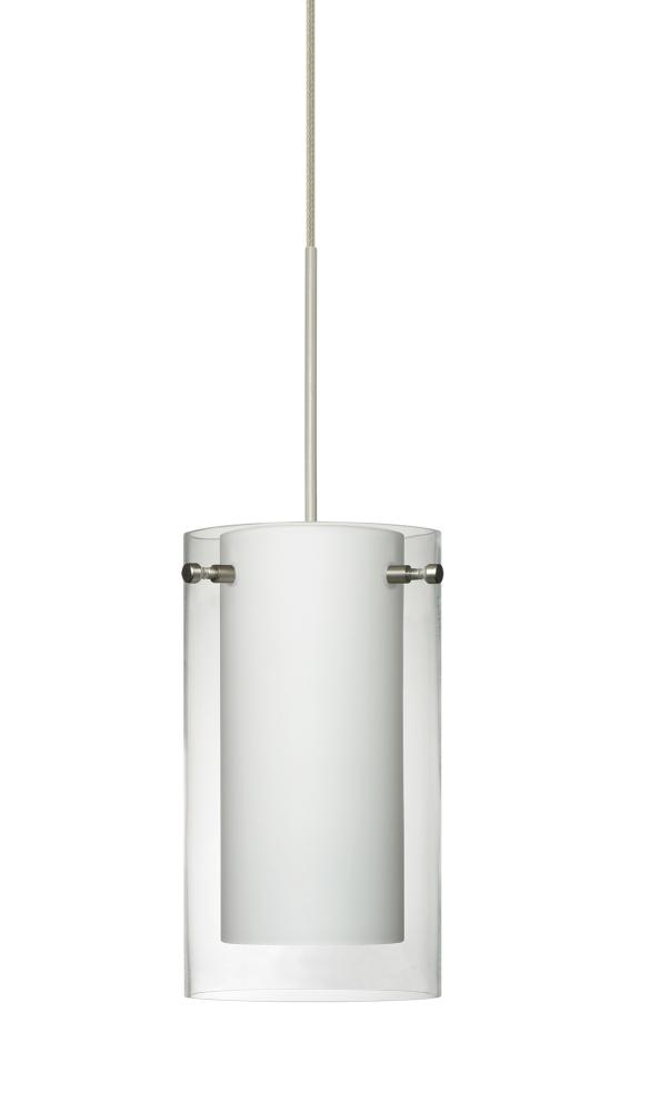 Besa Pendant Pahu 4 Satin Nickel Clear/Opal 1xMAX GY6.35 Base