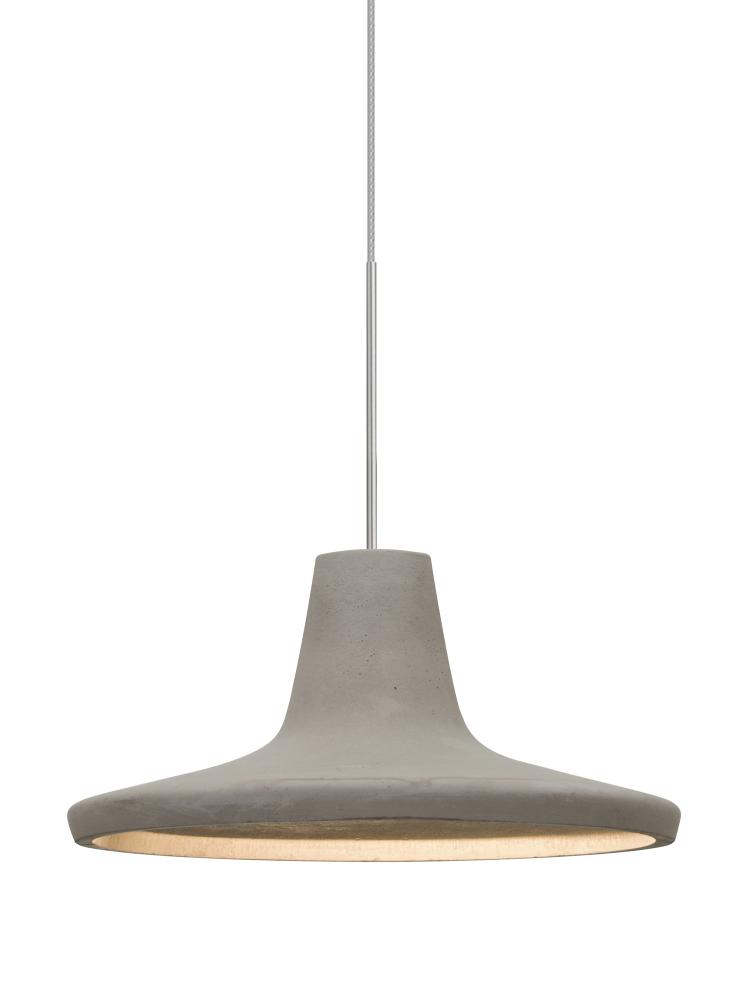 Besa Modus Cord Pendant, Tan, Satin Nickel Finish, 1x9W LED