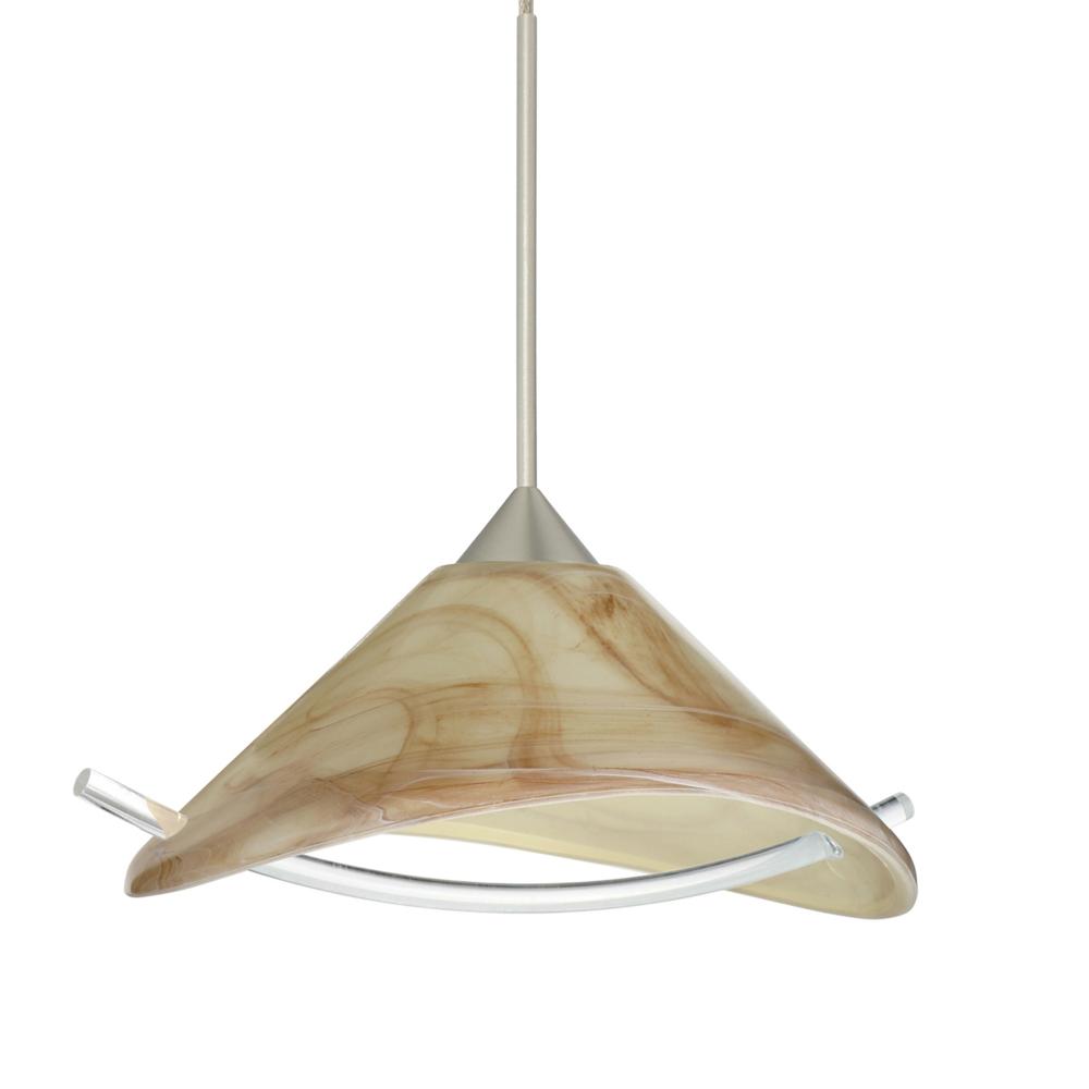 Besa Pendant Hoppi Satin Nickel Mocha/Clear 1x50W MAX GY6.35 Base