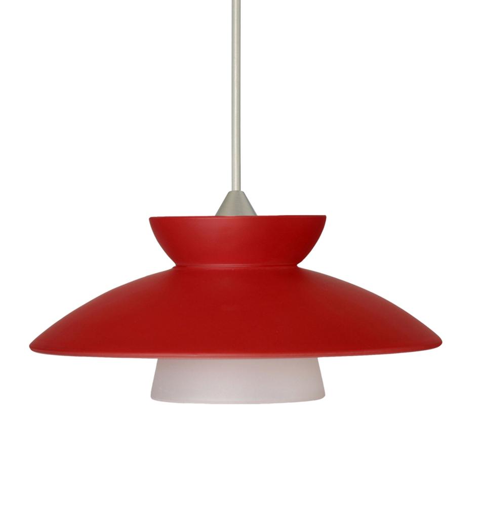 Besa Pendant Trilo 7 Satin Nickel Red Matte 1x50W MAX GY6.35 Base