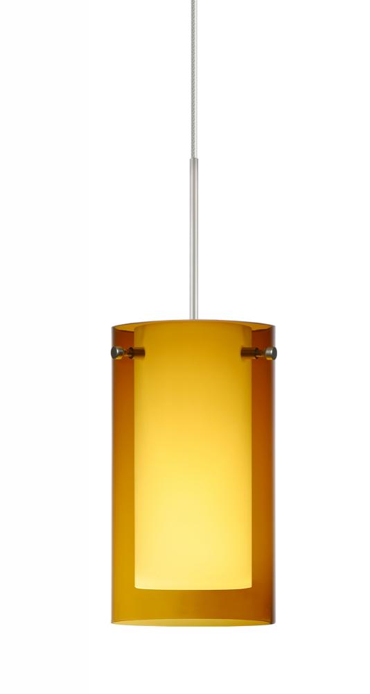 Besa Pendant Pahu 4 Satin Nickel Transparent Armagnac/Opal 1x35W MAX GY6.35 Base