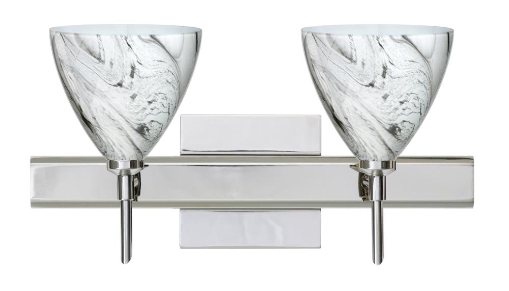 Besa Wall With SQ Canopy Mia Chrome Marble Grigio 2x40W G9