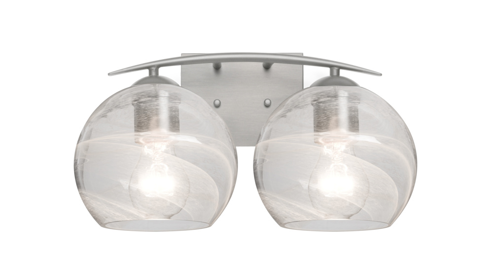 Besa, Jilly Vanity, Vapor Clear, Satin Nickel Finish, 2x5W LED Filament