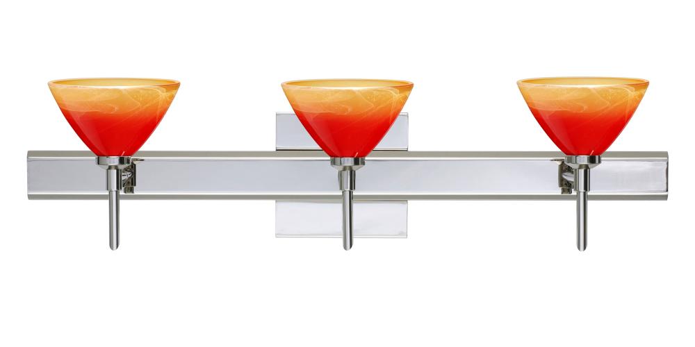 Besa Wall With SQ Canopy Domi Chrome Solare 3x40W G9