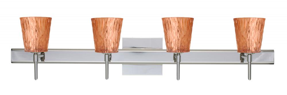 Besa Wall With SQ Canopy Nico 4 Chrome Stone Copper Foil 4x40W G9