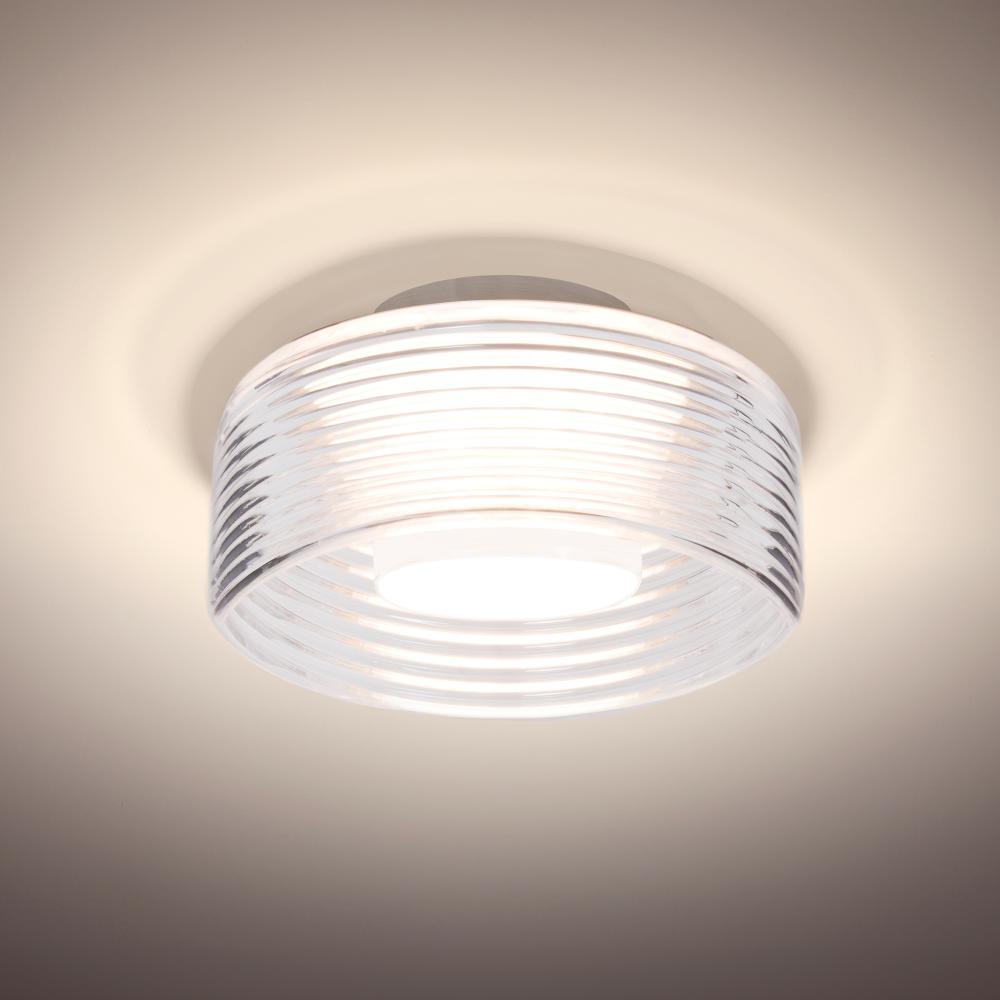 Belu Ceiling, Clear Shade, Satin Nickel Finish, 1x5W LED