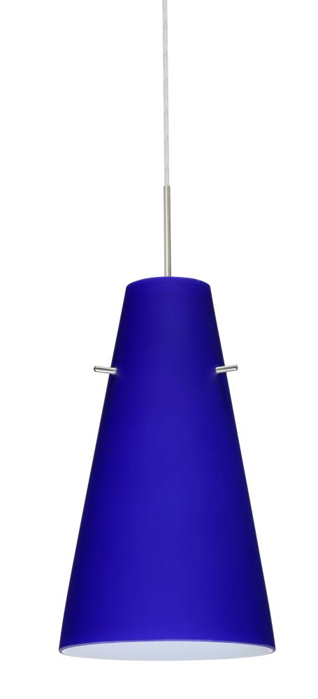 Besa Cierro LED Pendant For Multiport Canopy J Cobalt Blue Matte Satin Nickel 1x9W LED