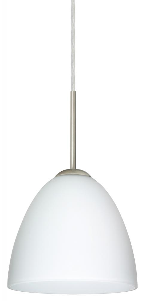 Besa Vila Pendant For Multiport Canopy Satin Nickel Opal Matte 1x60W Medium Base