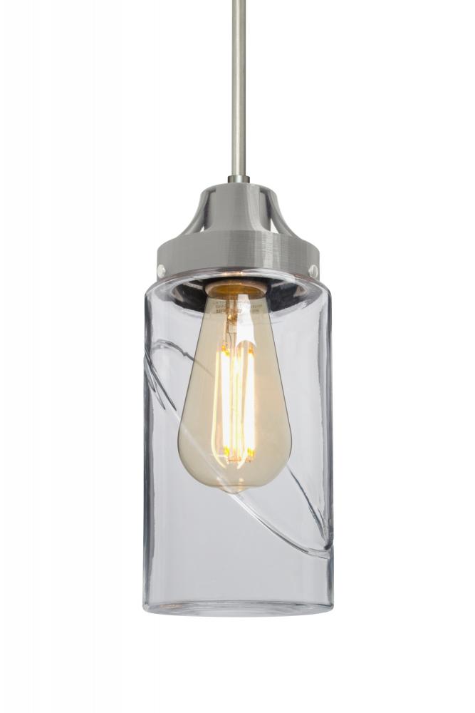 Besa, Blink Cord Pendant For Multiport Canopy, Clear, Satin Nickel Finish, 1x4W LED Filament