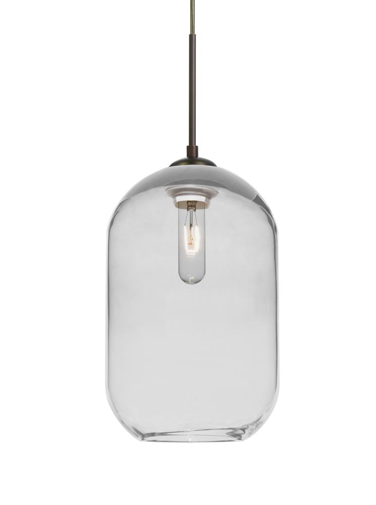 Besa, Omega 12 Cord Pendant For Multiport Canopies, Clear, Bronze Finish, 1x60W Medium Base