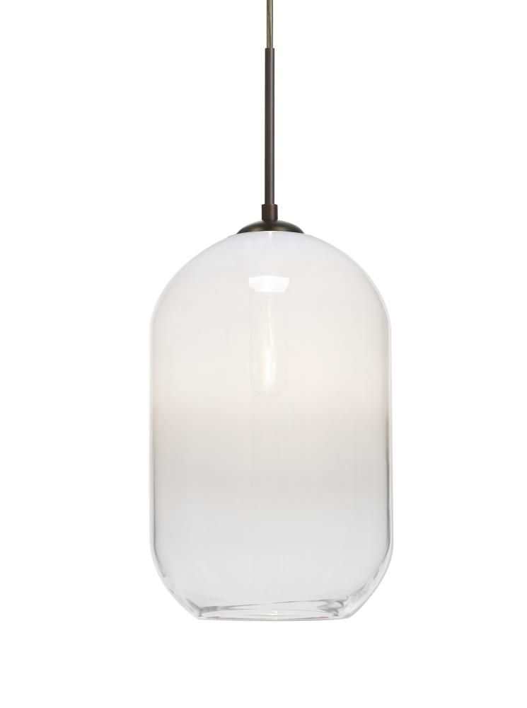 Besa, Omega 12 Cord Pendant For Multiport Canopies, White/Clear, Bronze Finish, 1x60W Medium Base