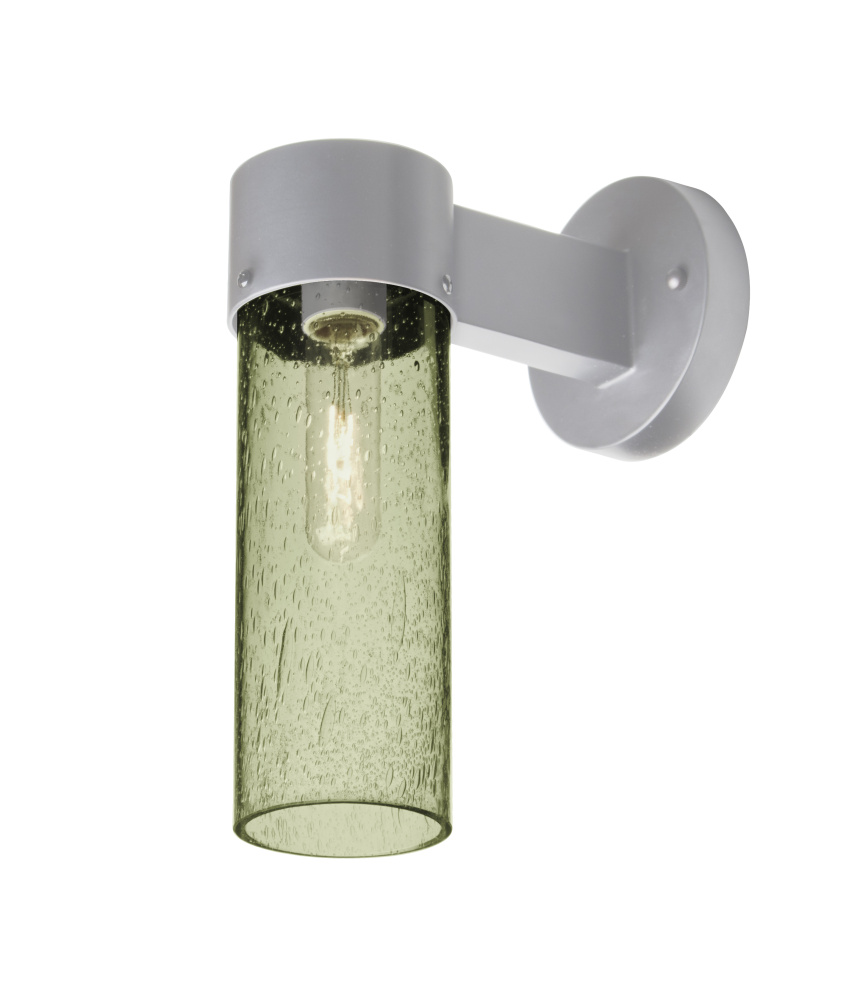 Besa, Juni 10 Outdoor Sconce, Moss Bubble, Silver Finish, 1x4W LED Filament