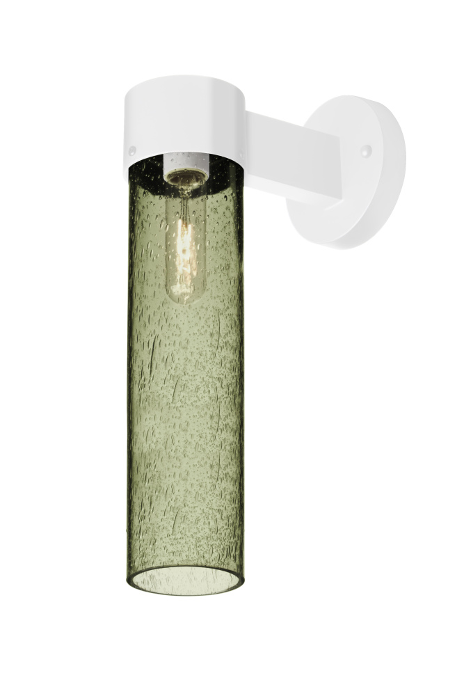 Besa, Juni 16 Outdoor Sconce, Moss Bubble, White Finish, 1x4W LED Filament