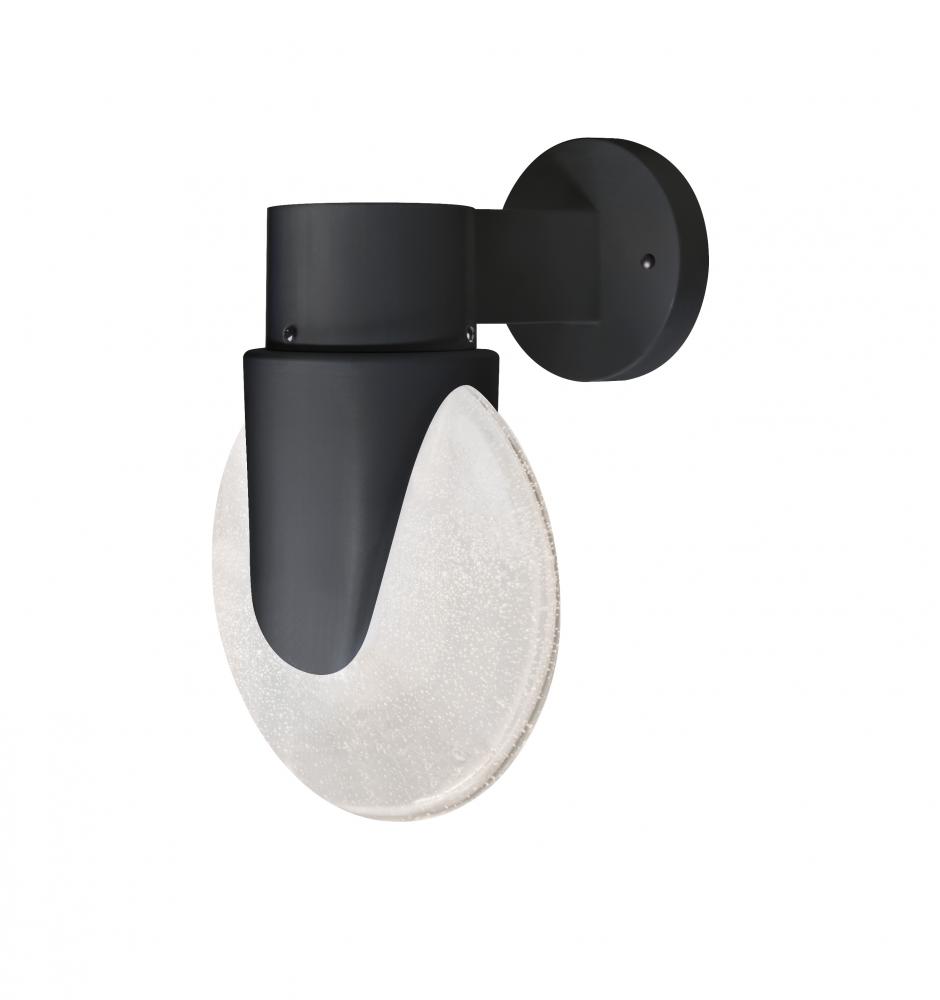 Besa, Prada Outdoor Sconce, Black/Bubble, Black Finish, 1x4W LED