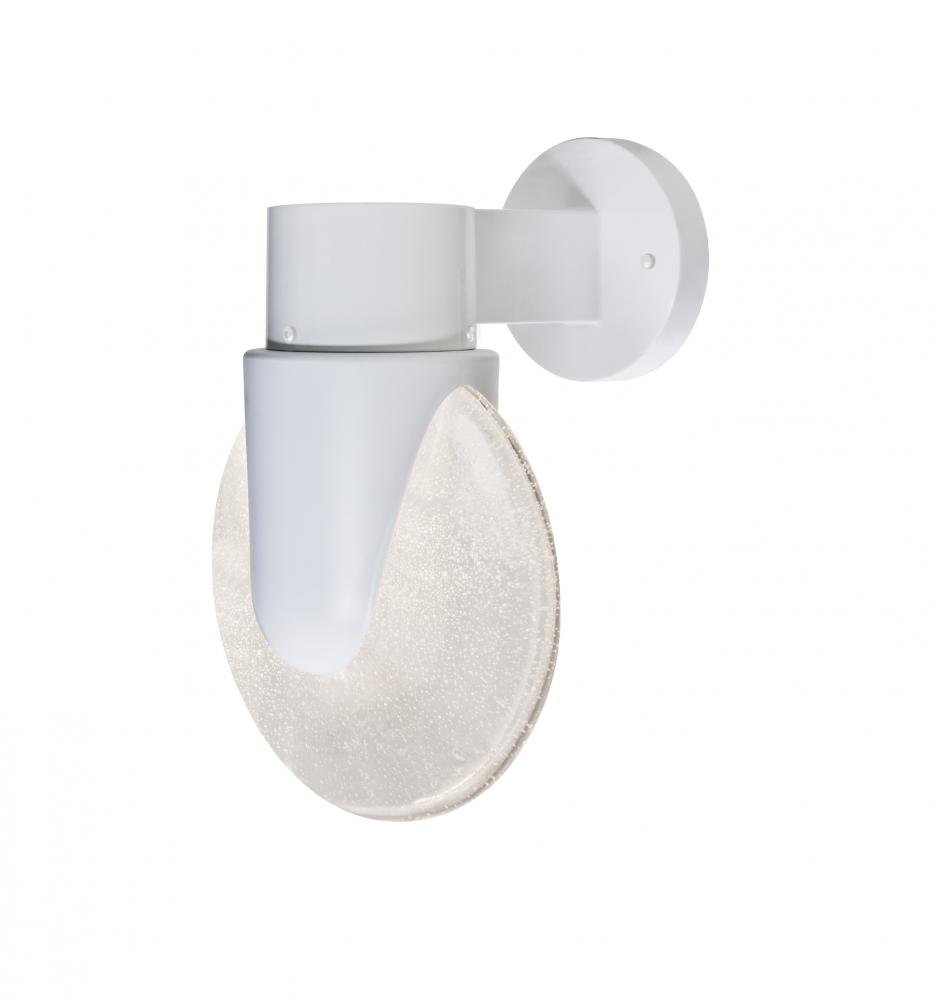 Besa, Prada Outdoor Sconce, White/Bubble, White Finish, 1x4W LED