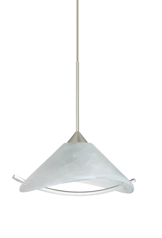 Besa Pendant Hoppi Satin Nickel Marble/Clear 1x50W MAX GY6.35 Base