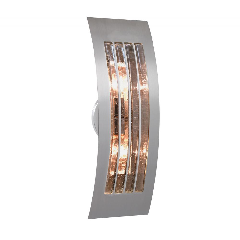 Besa, Sail Wall Sconce, Smoke Bubble, Silver Finish, 2x8W LED Filament