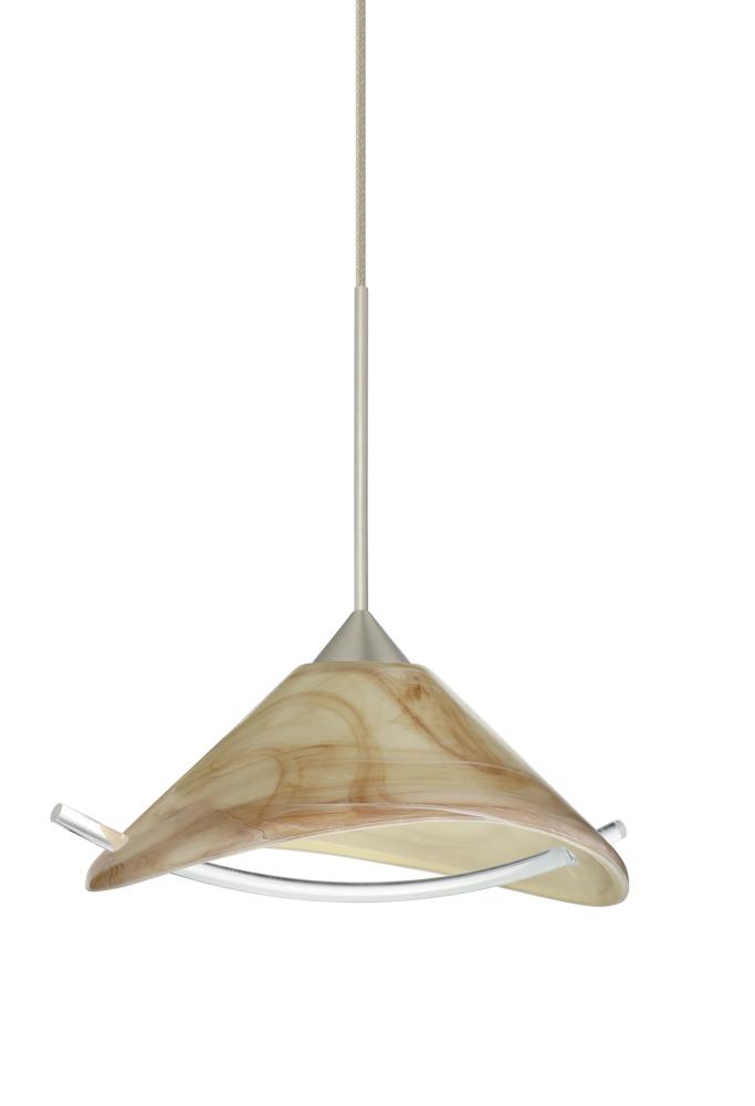 Besa Pendant For Multport Canopy Hoppi Satin Nickel Mocha/Clear 1x50W MAX GY6.35 Base
