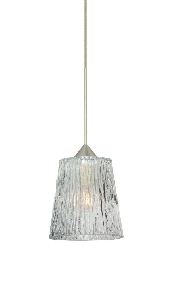 Besa Pendant For Multiport Canopy Nico 4 Satin Nickel Clear Stone 1x35W MAX GY6.35 Base