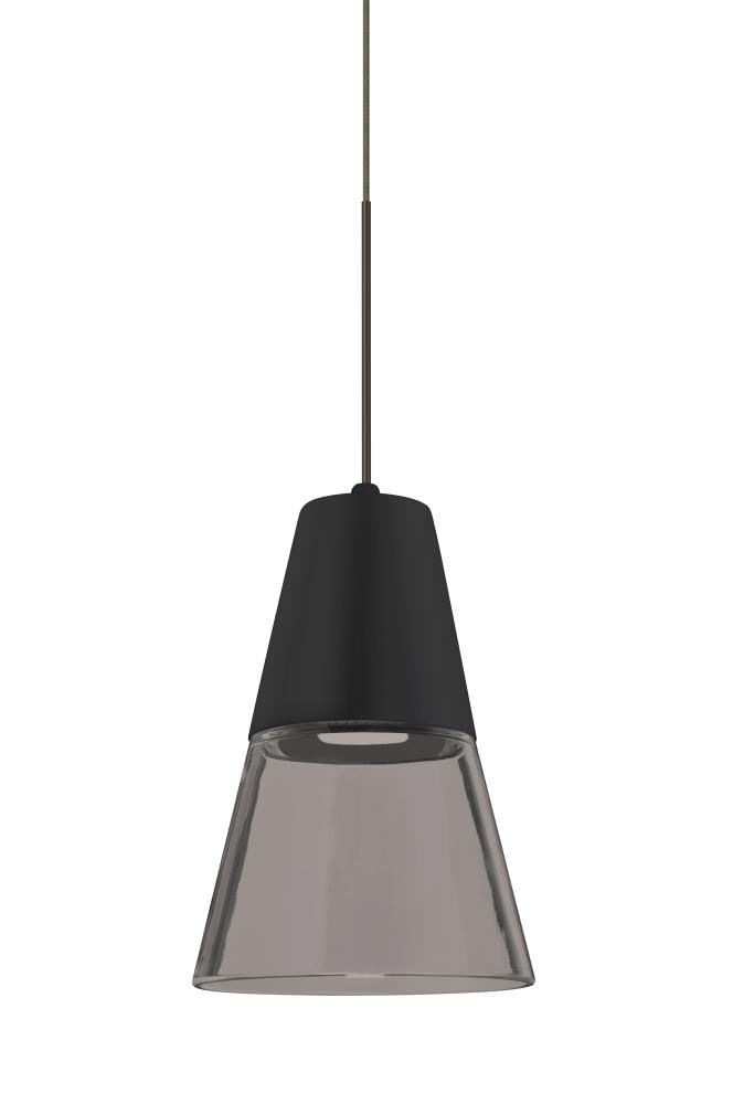 Besa, Timo 6 Cord Pendant For Multiport Canopies, Smoke/Black, Bronze Finish, 1x9W LED