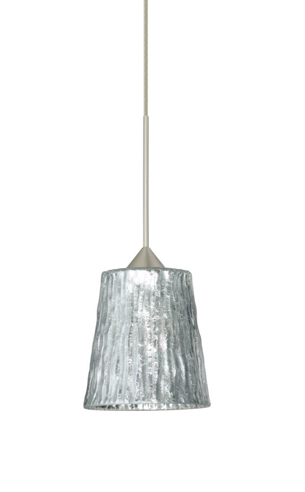 Besa Pendant Nico 4 Satin Nickel Stone Silver Foil 1x35W MAX GY6.35 Base
