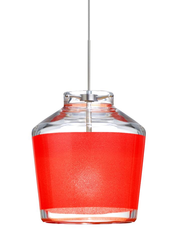 Besa Pendant Pica 6 Satin Nickel Red Sand 1x50W MAX GY6.35 Base