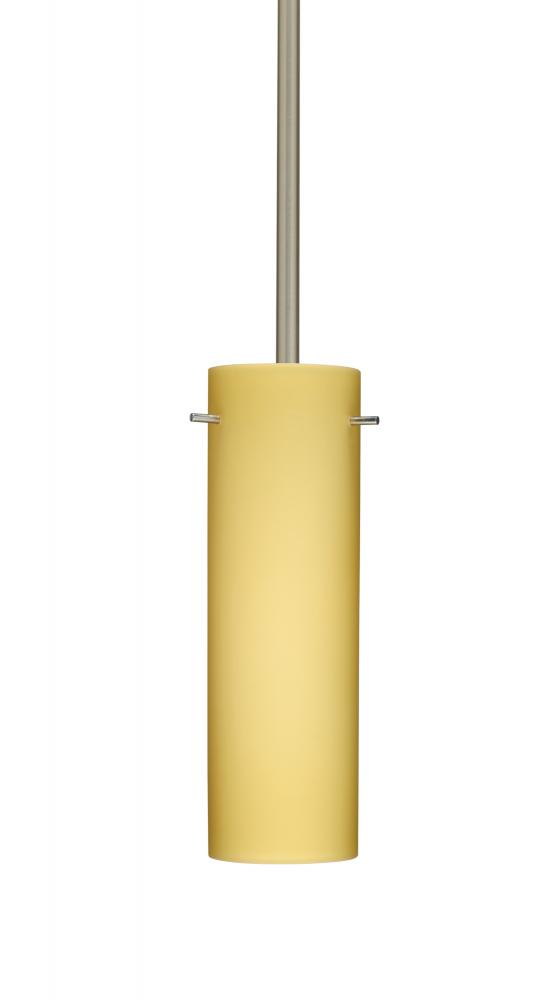 Besa Stem Copa Pendant Satin Nickel Vanilla Matte 1x9W LED