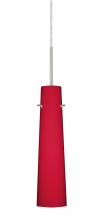Besa Lighting 1BC-5674RM-HAL-SN - Besa Camino Pendant Satin Nickel Ruby Matte 1x40W Halogen