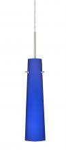 Besa Lighting 1BT-5674CM-SN - Besa Camino Pendant Satin Nickel Cobalt Blue Matte 1x40W E12 base