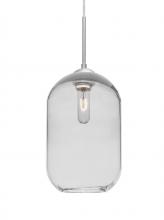 Besa Lighting 1JT-OMEGA12CL-SN - Besa, Omega 12 Cord Pendant, Clear, Satin Nickel Finish, 1x60W Medium Base