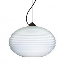 Besa Lighting 1KX-491207-BK - Besa Pape 10 Pendant 1Kx Opal Ribbed Black 1x100W Medium Base