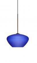 Besa Lighting 1XC-541087-BR - Besa Pendant Peri Bronze Blue Matte 1x50W MAX GY6.35 Base