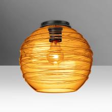Besa Lighting 462782C-BK - Besa Wave 10 Ceiling, Amber, Black Finish, 1x60W MAX Medium base