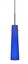 Besa Lighting B-5674CM-BR - Besa Camino Pendant For Multiport Canopy Bronze Cobalt Blue Matte 1x40W E12 base