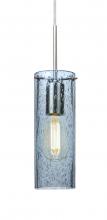 Besa Lighting J-JUNI10BL-EDIL-SN - Besa, Juni 10 Pendant For Multiport Canopy, Blue Bubble, Satin Nickel, 1x4W LED Filament