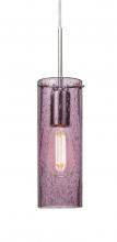 Besa Lighting J-JUNI10PL-EDIL-SN - Besa, Juni 10 Pendant For Multiport Canopy, Plum Bubble, Satin Nickel, 1x4W LED Filament