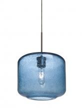 Besa Lighting J-NILES10BL-BR - Besa Niles 10 Pendant For Multiport Canopy, Blue Bubble, Bronze Finish, 1x60W Medium Base T10