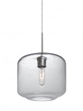 Besa Lighting J-NILES10CL-SN - Besa Niles 10 Pendant For Multiport Canopy, Clear Bubble, Satin Nickel Finish, 1x60W Medium Base