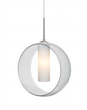 Besa Lighting J-PLATOCL-LED-SN - Besa, Plato Cord Pendant For Multiport Canopies, Clear/Opal, Satin Nickel Finish, 1x5W LED